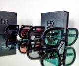 HEED NYC Luxury Black Frame "Green Tint" Eyewear