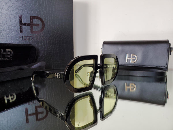 HEED NYC Luxury Black Frame "Yellow Tint" Eyewear